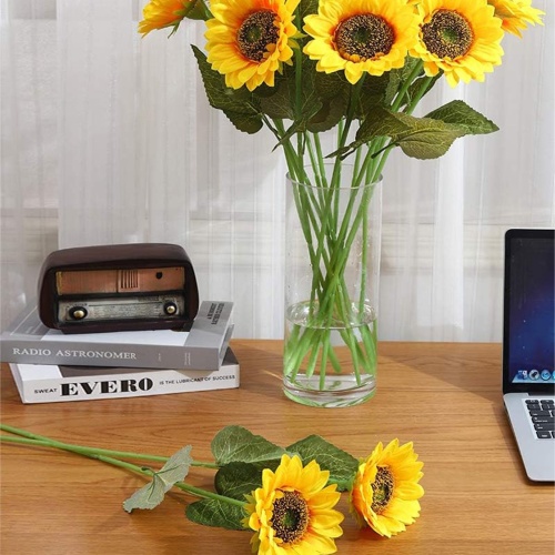 mofgkuz Sunflowers Aartificial Flowers, Sunflower Simulation Flower Decoration, Outdoor Indoor Home Office Parties Wedding Birthday Party, Yellow Summer Decor 5PCS - Image 5