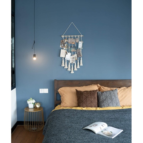 Mkono Teen Girl Room Decor Boho Macrame Hanging Photo Display, Pictures Cards Holder Wall Art for Bedroom Livingroom Dorm Home Teens Women Birthday Gift, with 25 Wood Clips, 27" L x 16.5''W - Image 5