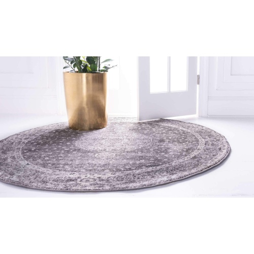Unique Loom Bromley Collection Area Rug - Midnight (3' 1" Round, Dark Gray/ Gray) - Image 8