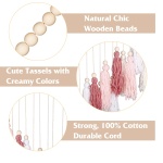 Luxbrand Large Macrame Wall Haning Boho Home Decor, Blush Pink Tassel Wall Decor Bohemian, Bedroom Living Room Girls Room Nursery Dorm Room Decoration Gift for Mom Gift for Woman - Image 4