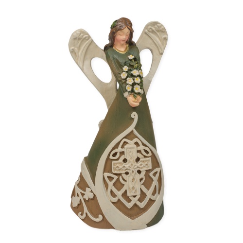 Roman Giftware Inc., Irish & Celtic Collection, 7" H Woodcut Irish Angel Figure,Religious, Inspirational, Durable (7x3x2) - Image 1