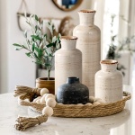 Eyamumo Ceramic Vase for Decor Set of 3 Small Vases, Vases for Rustic Home Decor Accent, Modern Farmhouse Vase Sets for Living Room Decorations, Ideal Shelf Décor, Table, Bookshelf, Entryway - Image 6