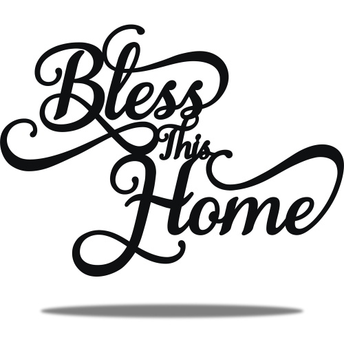 Vivegate Bless This Home Wall Decor Black Metal Art – 18”X13” Bless This Home Metal Wall Stencil Decor Entryway Living Room Decoration Signs - Image 1