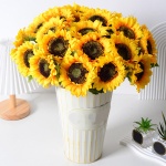mofgkuz Sunflowers Aartificial Flowers, Sunflower Simulation Flower Decoration, Outdoor Indoor Home Office Parties Wedding Birthday Party, Yellow Summer Decor 5PCS - Image 3