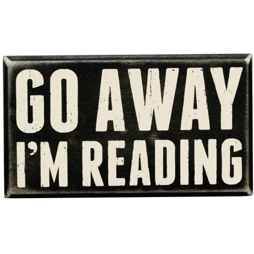 Primitives by Kathy 19422 Box Sign, 7" x 4", I'm Reading - Image 1
