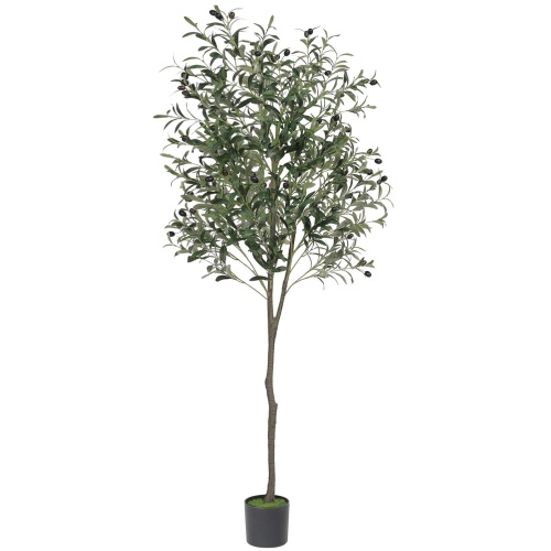 VIAGDO Artificial Olive Tree 6ft Tall Fake Potted Olive Silk Tree with Planter Large Faux Olive Branches and Fruits Artificial Tree for Home Office Living Room Decor Indoor, 1176 Leaves - Image 1