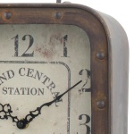 Stonebriar Large Square Rustic Metal Table Top Clock with Handle and Rivet Detail, Industrial Home Decor Accents for the Mantel, Shelf, Desk, or Any Table Top, Battery Operated - Image 6