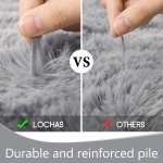 LOCHAS Fluffy Gray Bedroom Rug 2.6' x 5.3', Shaggy Area Rug for Bedroom Bedside, Soft Oval Throw Rugs Carpet for Living Room Kids Girls Home Decor - Image 4