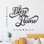 Vivegate Bless This Home Wall Decor Black Metal Art – 18”X13” Bless This Home Metal Wall Stencil Decor Entryway Living Room Decoration Signs - Image 8