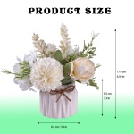 Artificial Potted Flowers White, Small Ceramic Vase Fake Flower Plants Desktop Decoration Indoor for Home and Office, Faux Flowers Hydrangea Decora for Table,Bookshelf,Bedroom,Living Room.(White) - Image 6