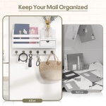 FifthQuarter Key and Mail Holder For Wall, Mail Organizer Wall Mount with 6 Hooks and Storage Drawer, Easy Installation Key Rack for Entryway and Home Decor (A-White) - Image 6