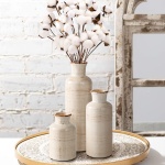 Eyamumo Ceramic Vase for Decor Set of 3 Small Vases, Vases for Rustic Home Decor Accent, Modern Farmhouse Vase Sets for Living Room Decorations, Ideal Shelf Décor, Table, Bookshelf, Entryway - Image 4