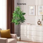 Growneer 6FT Artificial Fiddle Leaf Fig Tree with 98 Large Faux Fiddle Leaves, Dried Moss and Basket Fig Silk Tree Plants in Pot for Indoor Outdoor Divider, Home Office Decor - Image 2