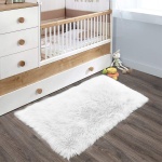 Latepis White Sheepskin Rug 2x3 Faux Fur Sheepskin Rug for Living Room Fluffy Washable Rug for Bedroom Luxury Room Decor Furry Rug Rectangle - Image 2