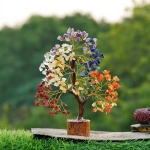 7 Chakra Crystal Tree Feng Shui Money Tree Office Decor Crystals and Stones Home Decor Meditation Accessories Gemstone Tree House Warming Gifts New Home - Size 10-12 Inches 300 Beads Chakra Stones - Image 2