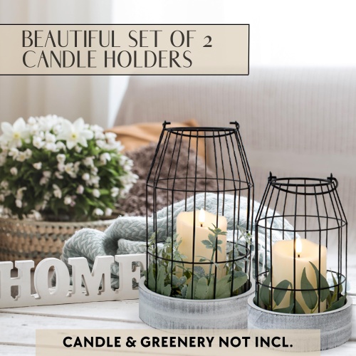 Rustic Farmhouse Lantern Decor - Stylish Decorative Lanterns for Your Living Room, Fireplace Mantle or Kitchen Dining Table - Modern Upscale Beauty for Your Entire Home - Image 8
