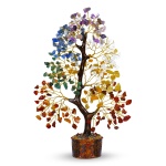 7 Chakra Crystal Tree Feng Shui Money Tree Office Decor Crystals and Stones Home Decor Meditation Accessories Gemstone Tree House Warming Gifts New Home - Size 10-12 Inches 300 Beads Chakra Stones