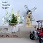Artificial Potted Flowers White, Small Ceramic Vase Fake Flower Plants Desktop Decoration Indoor for Home and Office, Faux Flowers Hydrangea Decora for Table,Bookshelf,Bedroom,Living Room.(White) - Image 4