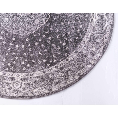 Unique Loom Bromley Collection Area Rug - Midnight (3' 1" Round, Dark Gray/ Gray) - Image 3