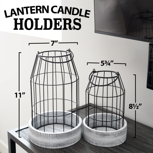 Rustic Farmhouse Lantern Decor - Stylish Decorative Lanterns for Your Living Room, Fireplace Mantle or Kitchen Dining Table - Modern Upscale Beauty for Your Entire Home - Image 5