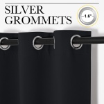 NICETOWN Halloween Pitch Black Solid Thermal Insulated Grommet Blackout Curtains/Drapes for Bedroom Window (2 Panels, 42 inches Wide by 63 inches Long, Black) - Image 7