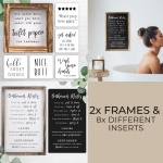 KIBAGA Farmhouse Bathroom Decor Set of 2 - Funny Interchangeable Wall Signs That Will Bring a Good Laugh To Your Bathroom - Rustic Wooden Picture Frames with Unique Sayings Are Perfect For Your Home - Image 7