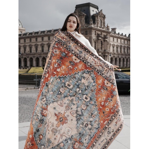 Lahome Boho Tribal Area Rug - 5x7 Large Washable Living Bedroom Rug Distressed Oriental Non-Slip Non-Shedding Print Floor Carpet for Dining Room Home,Rust/Dull Teal - Image 9