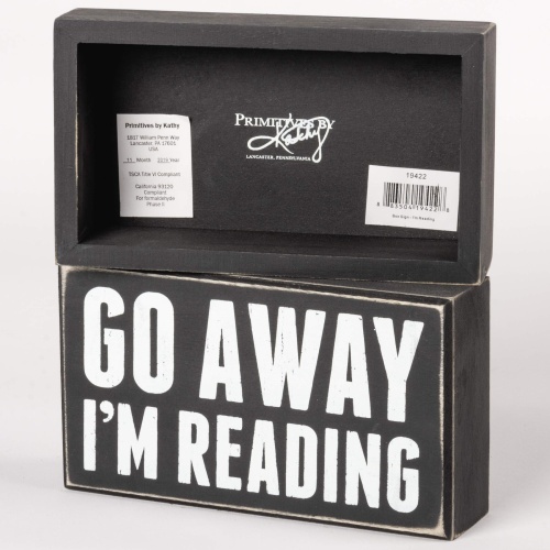Primitives by Kathy 19422 Box Sign, 7" x 4", I'm Reading - Image 3