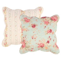 Greenland Home Antique Rose Pillow Set, 18 x 18 inches each (x2), Blue 2 Count