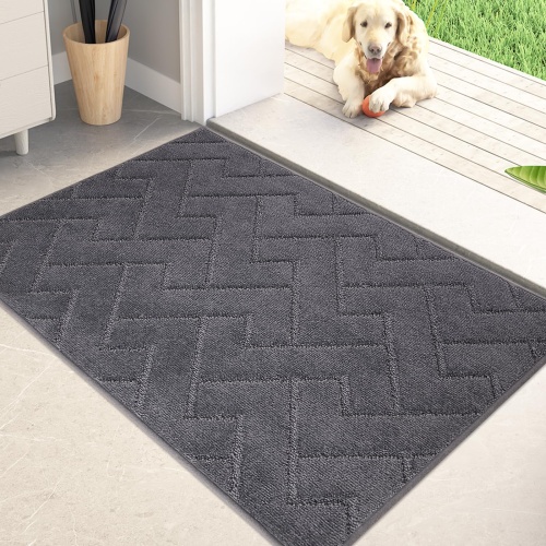 PURRUGS Absorbent Non-Slip Machine Washable Entry Rug and Mat, Shoes Scraper and Dog Mat, Super Absorbent Welcome Mat for Front and Back Doors, Muddy Wet Shoes and Paws - Image 1