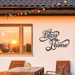 Vivegate Bless This Home Wall Decor Black Metal Art – 18”X13” Bless This Home Metal Wall Stencil Decor Entryway Living Room Decoration Signs - Image 2