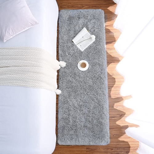Chicrug Soft Runner Rugs for Bedroom Living Room Plush Fluffy Rug 2x6 Feet, Shag Furry Area Rug Carpet Non Shedding for Nursery Children Kids Girls Room Home Decorative, Grey - Image 4