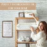 KIBAGA Farmhouse Bathroom Decor Set of 2 - Funny Interchangeable Wall Signs That Will Bring a Good Laugh To Your Bathroom - Rustic Wooden Picture Frames with Unique Sayings Are Perfect For Your Home - Image 8