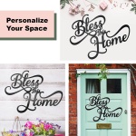 Vivegate Bless This Home Wall Decor Black Metal Art – 18”X13” Bless This Home Metal Wall Stencil Decor Entryway Living Room Decoration Signs - Image 7