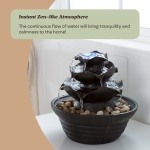 Indoor Fountain with LED Lights – Cascading 3-Tier Lighted Tabletop Water Feature with Soothing Sound – Zen Décor for Home or Office by Pure Garden - Image 6