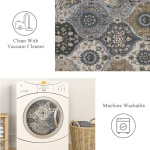 Lahome Moroccan Trellis Area Rug, 2x3 Entry Rug Non-Slip Washable Indoor Door Mat, Small Oriental Accent Throw Rug for Bedroom Kitchen Entryway Bathroom (Grey, 2x3ft) - Image 5