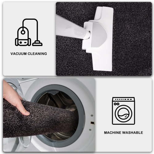 PURRUGS Dirt Trapper Door Mat 24" x 35.5", Non-Slip Machine Washable Entry Rug, Shoe Scraper, Dog Door Mat, Super Absorbent Welcome Mat for Front & Back Door, Muddy Shoes & Paws, Charcoal - Image 3