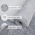 Chicrug Soft Runner Rugs for Bedroom Living Room Plush Fluffy Rug 2x6 Feet, Shag Furry Area Rug Carpet Non Shedding for Nursery Children Kids Girls Room Home Decorative, Grey - Image 7