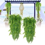 2Pcs Artificial Eucalyptus Teardrop Wreath Greenery Swag, 35 Inch Long Hanging Eucalyptus Leaves Fake Plant Garland, Spring Summer Teardrop Swag for Front Door Indoor Outdoor Wall Window Decor - Image 3