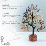 7 Chakra Crystal Tree Feng Shui Money Tree Office Decor Crystals and Stones Home Decor Meditation Accessories Gemstone Tree House Warming Gifts New Home - Size 10-12 Inches 300 Beads Chakra Stones - Image 6