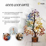 7 Chakra Crystal Tree Feng Shui Money Tree Office Decor Crystals and Stones Home Decor Meditation Accessories Gemstone Tree House Warming Gifts New Home - Size 10-12 Inches 300 Beads Chakra Stones - Image 7