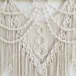 large macrame wall hanging - Boho Tapestry Macrame Wall Decor Art- Chic Bohemian Handmade Woven Tapestry Home Decoration for Bedroom Living Room Apartment Wedding Party - 43"x32" (Beige-fringe) - Image 4