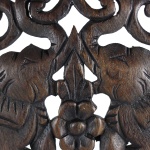 AeraVida Elaborate Circular Double Thai Elephant Hand Carved Teak Wood Wall Art - Image 2