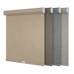 Boolegon Blackout Roller Shades for Windows,Cordless,Linen Fabric,Roller Blinds,Thermal Insulated Fabric UV Protection,Window Shades for Home,Office,Bedroom,Door,Blackout-Beige,Custom Size