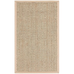SAFAVIEH Natural Fiber Collection Accent Rug - 2' x 3', Natural & Beige, Border Basketweave Seagrass Design, Easy Care, Ideal for High Traffic Areas in Entryway, Living Room, Bedroom (NF114A)
