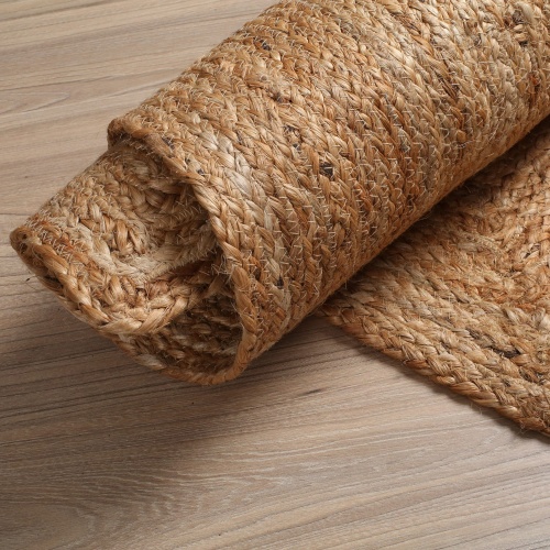 Hausattire Hand Woven Jute Braided Rug, 2'x3' – Natural, Reversible Boho Entry Area Rugs for Kitchen, Living Room I Farmhouse Indoor Outdoor Decorative Floor Rug, 24x36 Inches - Image 2
